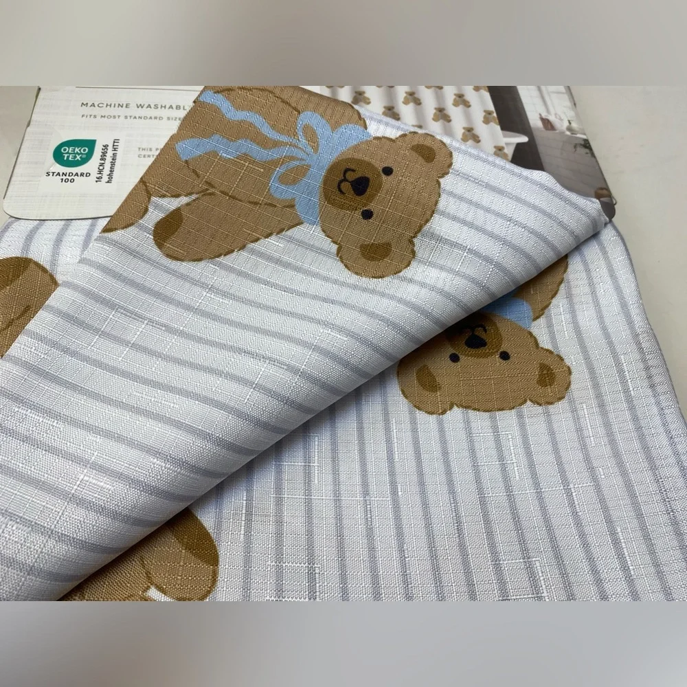 Layla 🧸 Teddy Bear Shower Curtain 72x72”Easy clean & Durable New